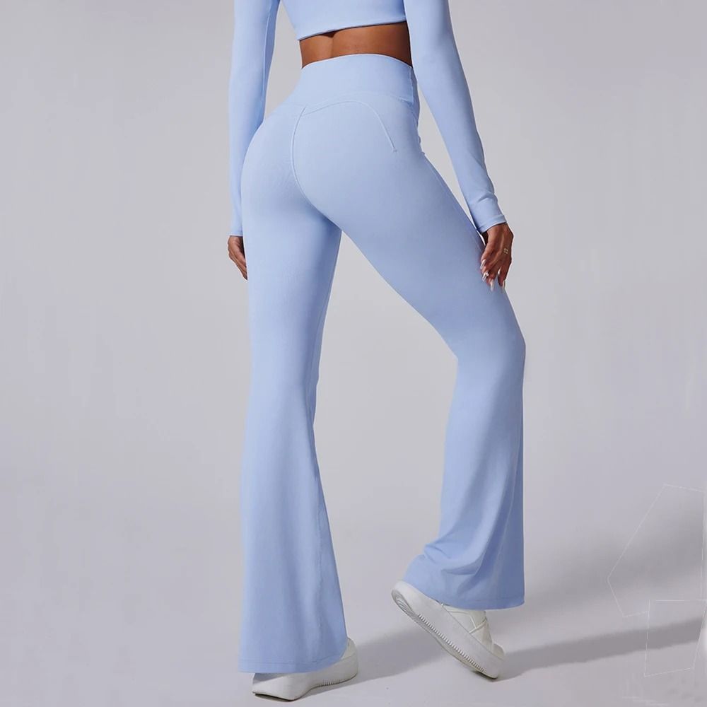 High Waist Flared Leggings Wide Leg Yoga Pants 2