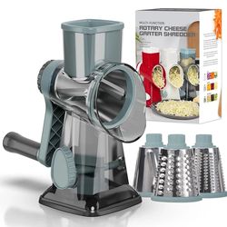 3 in 1 manual rotary cheese and vegetable grater