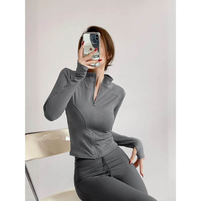 Quick Drying Sports Coat Women Long Sleeve Top 12