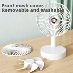 rechargeable portable desktop fan with adjustable speeds and quiet operation