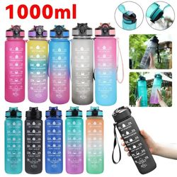 plastic sport water bottle leakproof with straw and carry handle