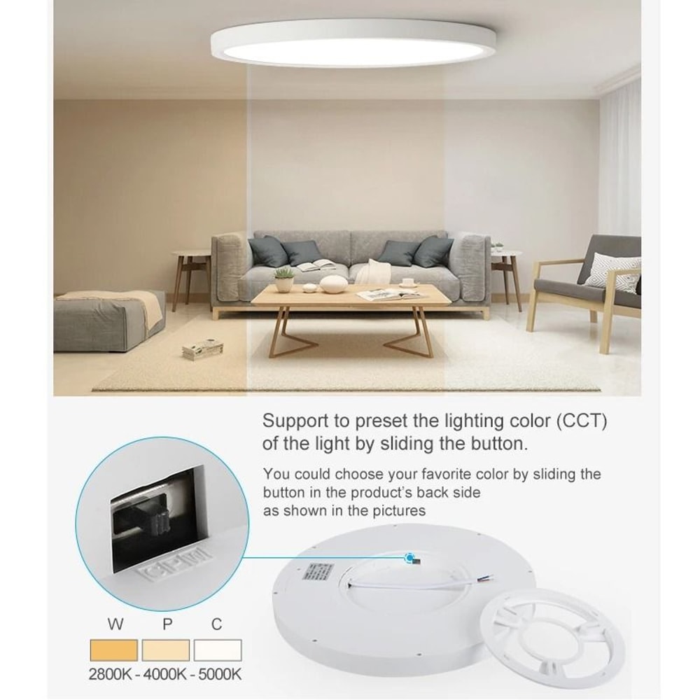 Modern LED Ceiling Light One Light With Three Color Modes 1