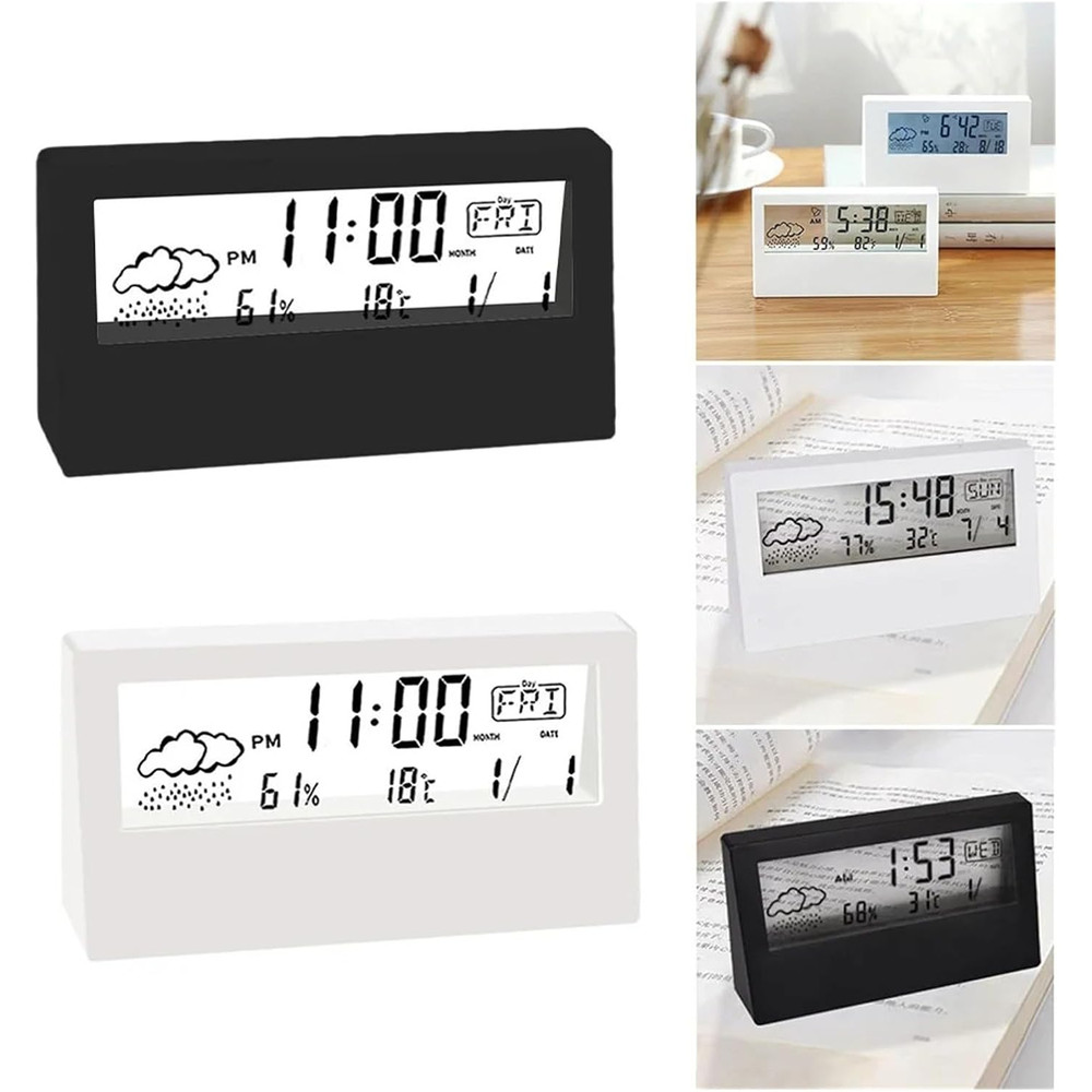 Digital Thermo Hygrometer Clock With Temperature And Humidity Display 0