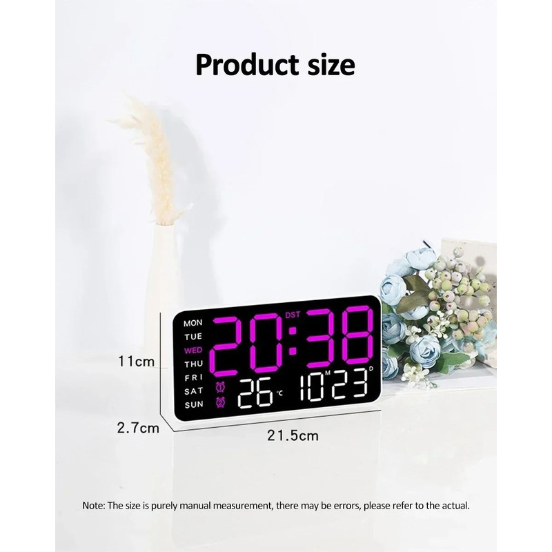 Extra Large LED Wall Clock With Temperature Timer And Date Display 0