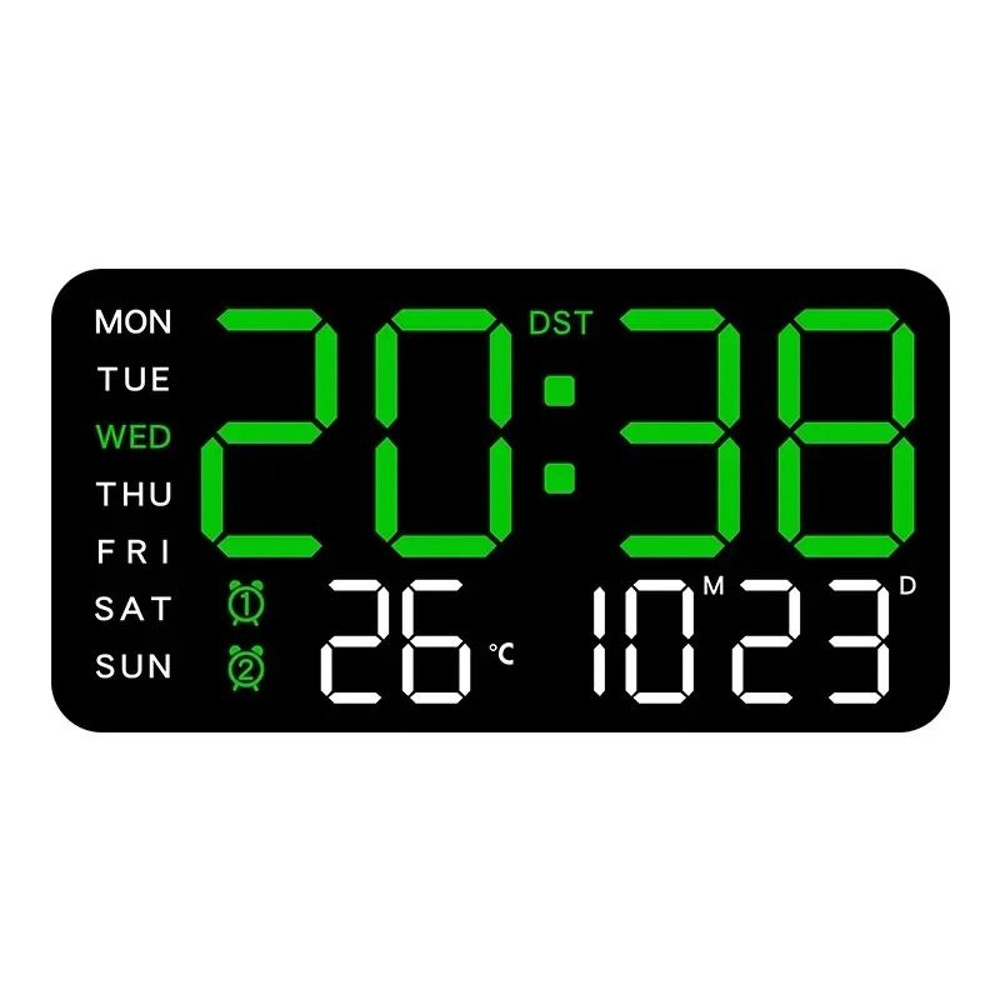 Extra Large LED Wall Clock With Temperature Timer And Date Display 9