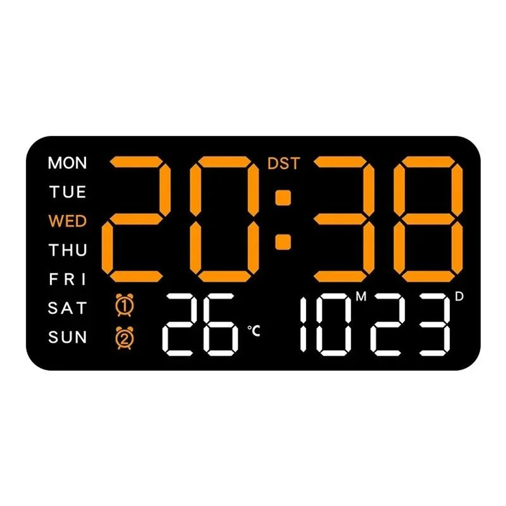 Extra Large LED Wall Clock With Temperature Timer And Date Display 10