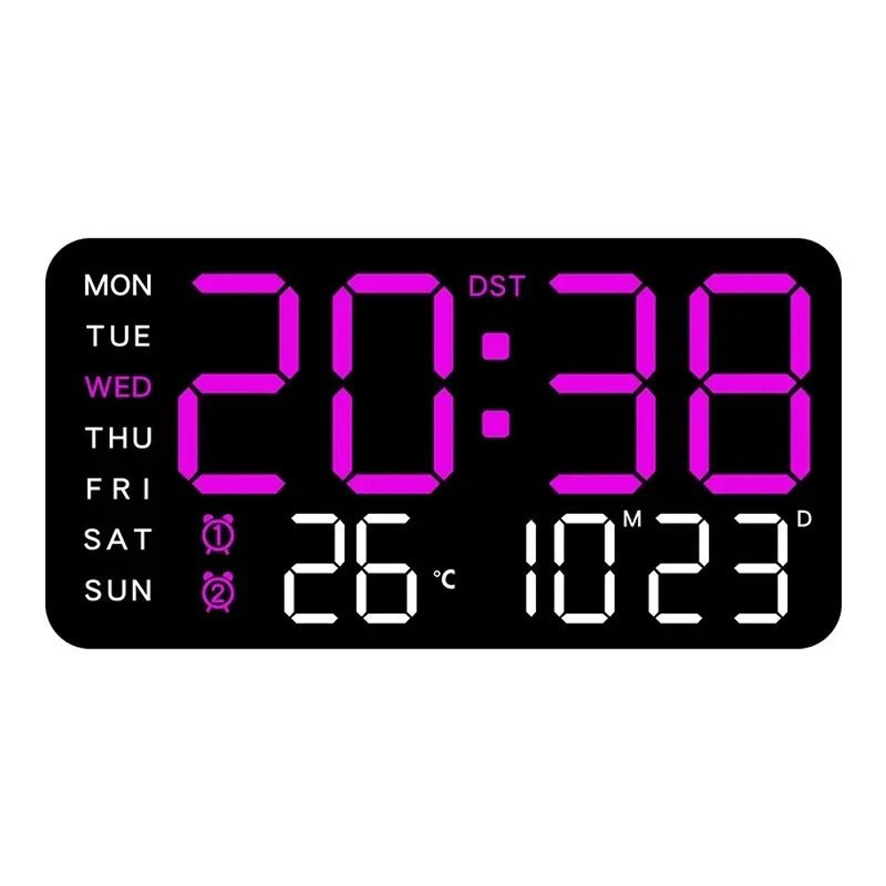 Extra Large LED Wall Clock With Temperature Timer And Date Display 11
