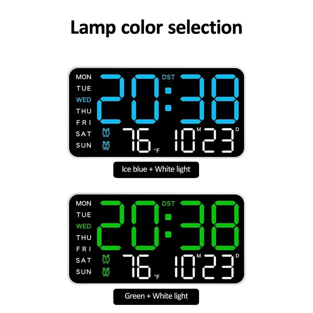 Extra Large LED Wall Clock With Temperature Timer And Date Display 3