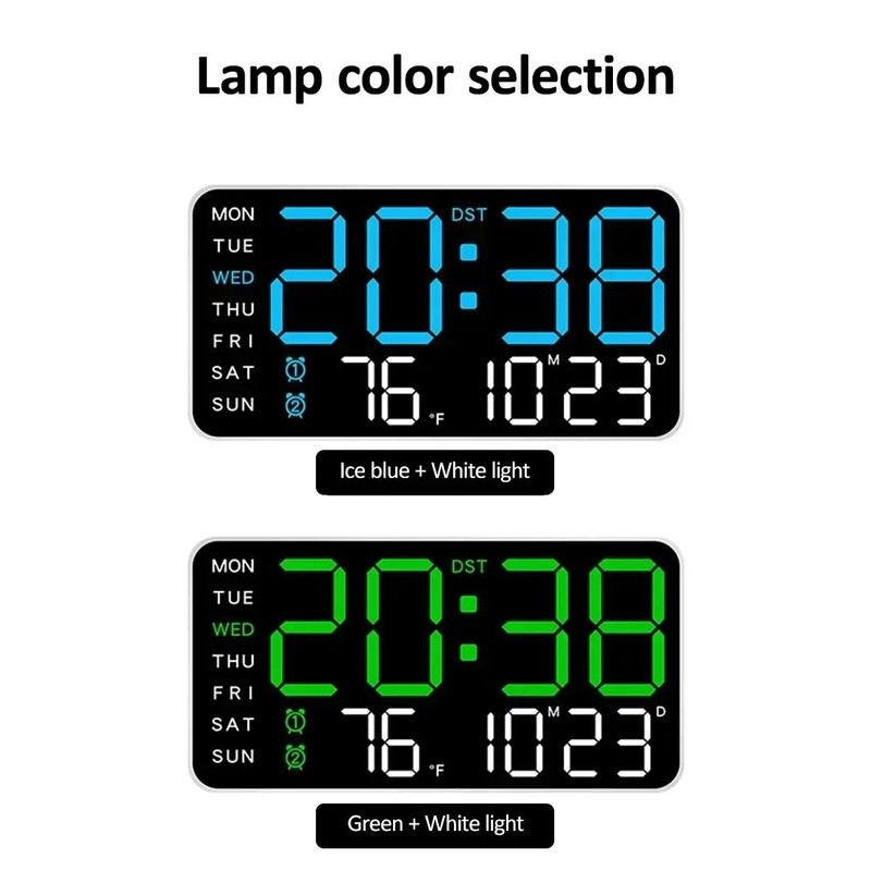 Extra Large LED Wall Clock With Temperature Timer And Date Display 3