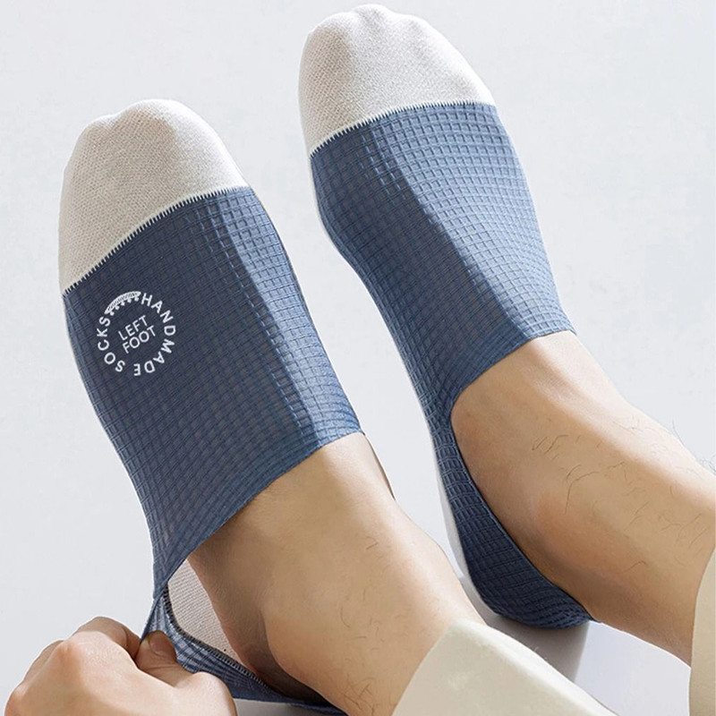 Mens Invisible Boat Socks Breathable Sweat Absorbing Mesh Socks 1