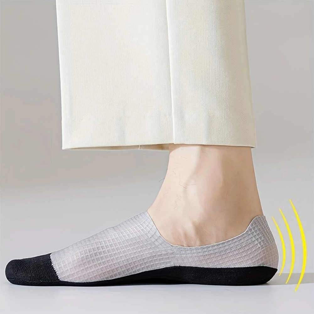 Mens Invisible Boat Socks Breathable Sweat Absorbing Mesh Socks 3