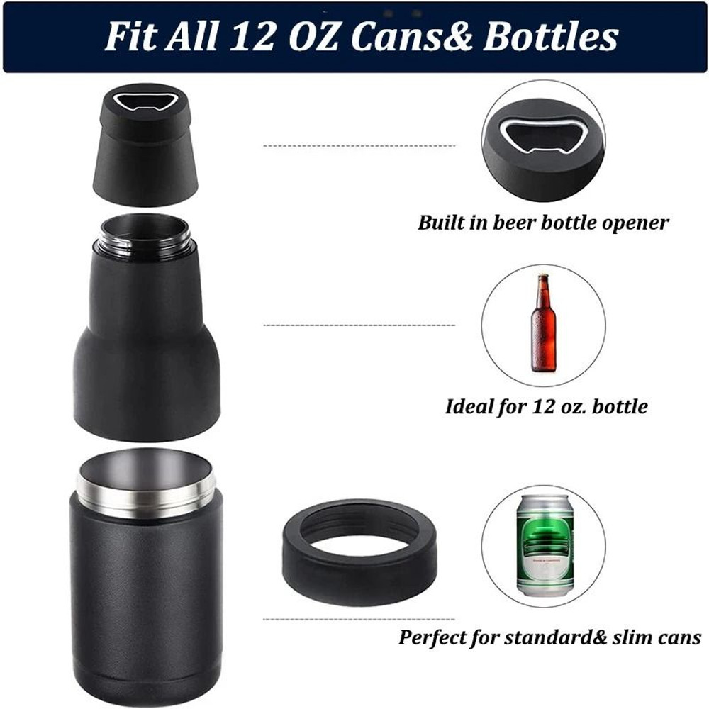 Insulated Stainless Steel Drink Can Cooler With Built In Opener 4