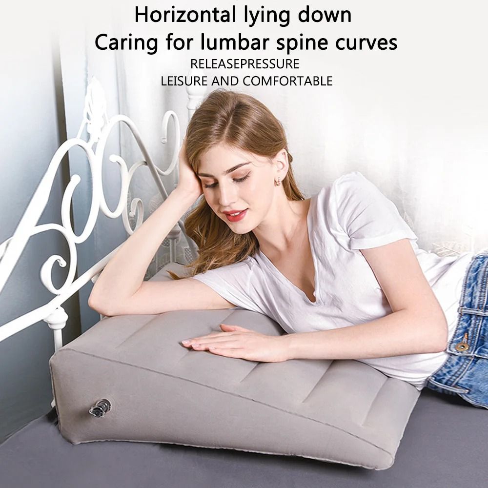 Portable Inflatable Wedge Leg Pillow For Sleeping And Flight Comfort 5