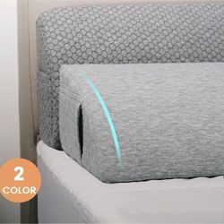 memory foam bed gap filler wedge pillow with side pockets