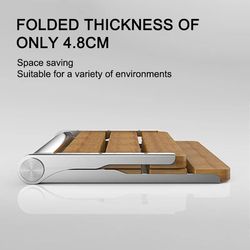 wall mounted folding wooden shower seat