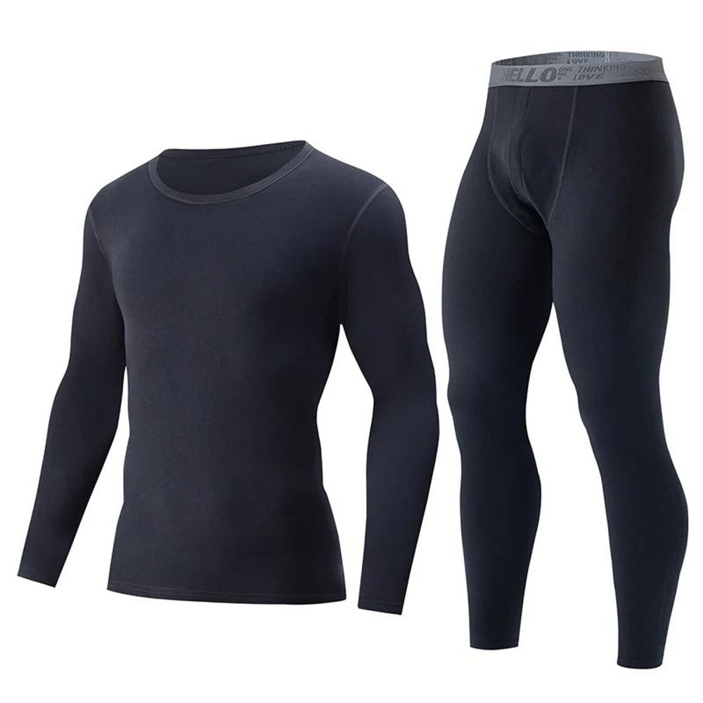 Mens Thermal Underwear Long Sleeve Top And Pants Set 0