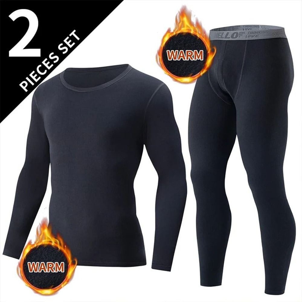 Mens Thermal Underwear Long Sleeve Top And Pants Set 13