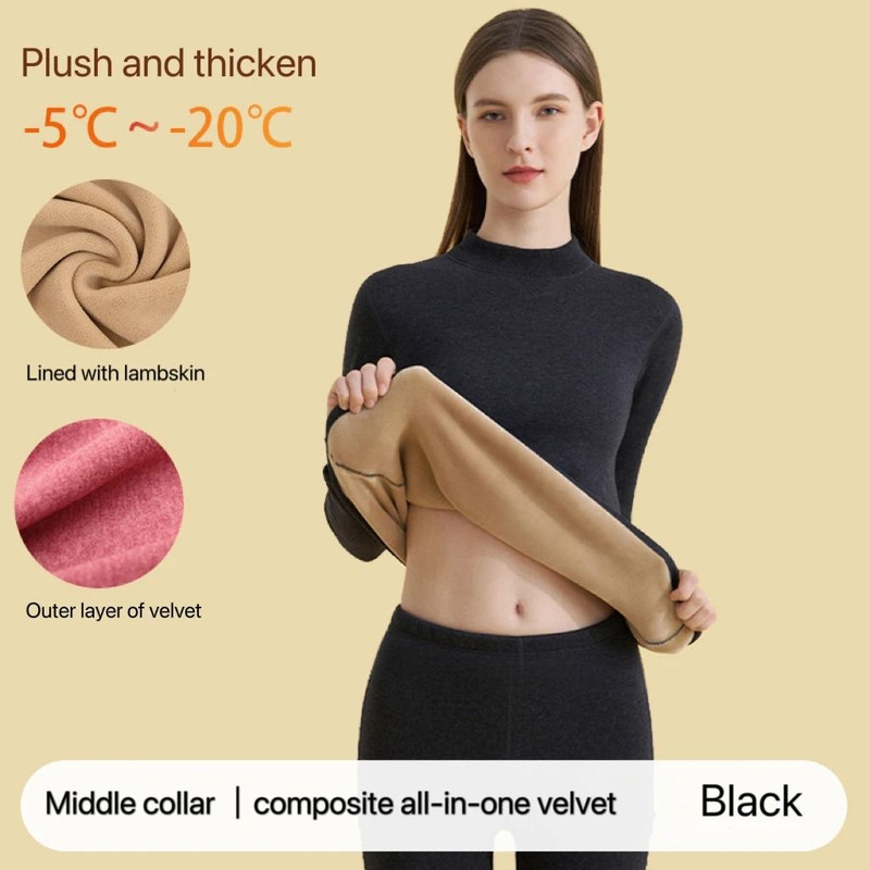Womens Ultra Thick Thermal Underwear Set Seamless Long Sleeve Winter Clothing 6