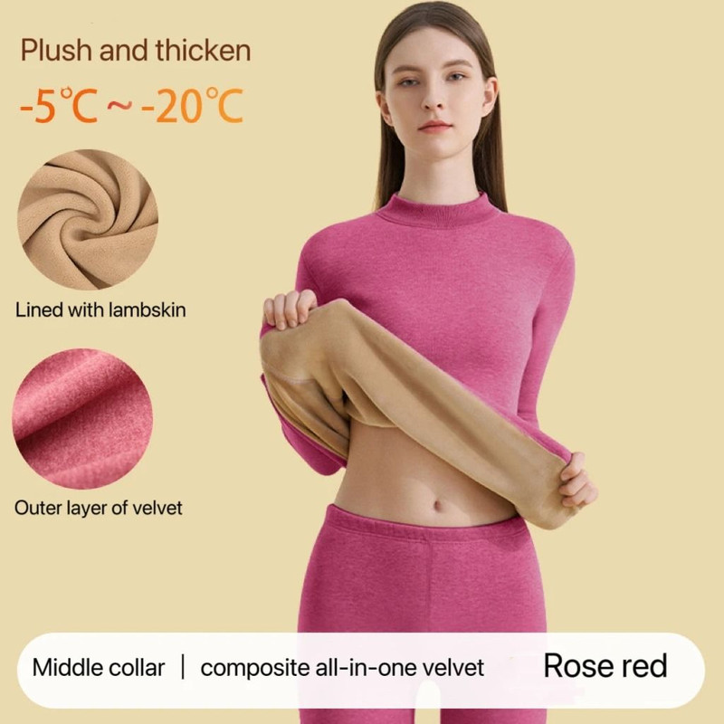 Womens Ultra Thick Thermal Underwear Set Seamless Long Sleeve Winter Clothing 7