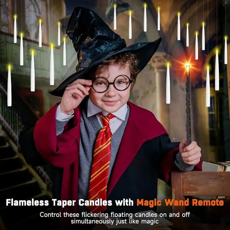 Magical LED Floating Candle Set With Remote Wand For Weddings And Holiday Home Decor 3