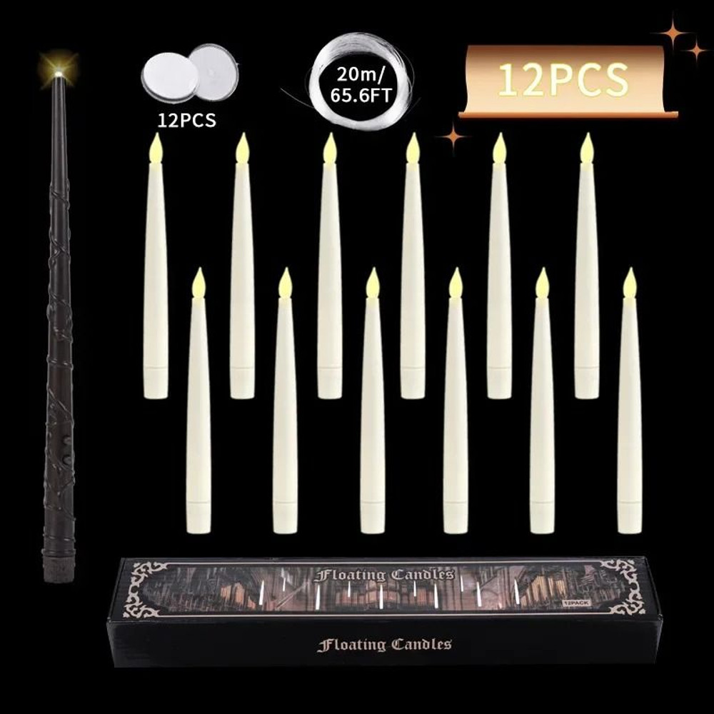 Magical LED Floating Candle Set With Remote Wand For Weddings And Holiday Home Decor 6