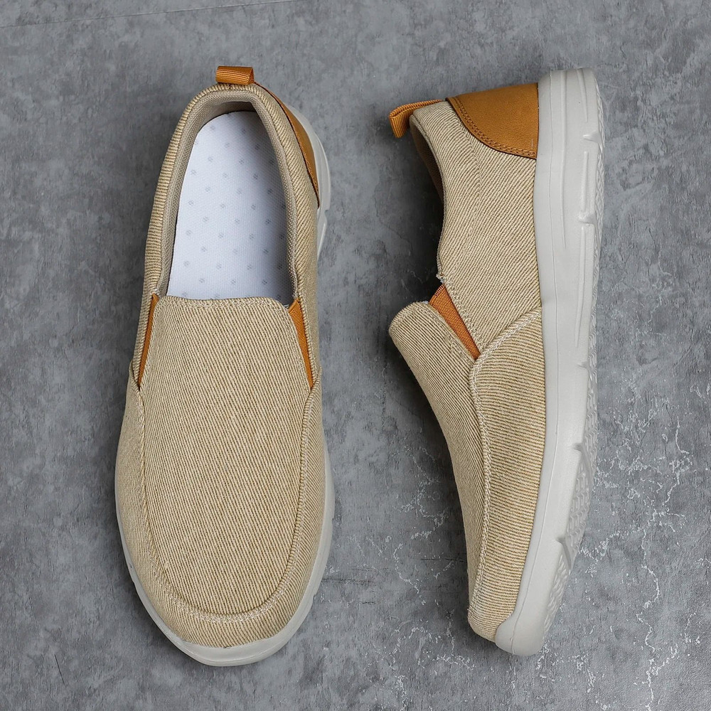 Mens Summer Canvas Slip On Sneakers Breathable Casual Loafers 2
