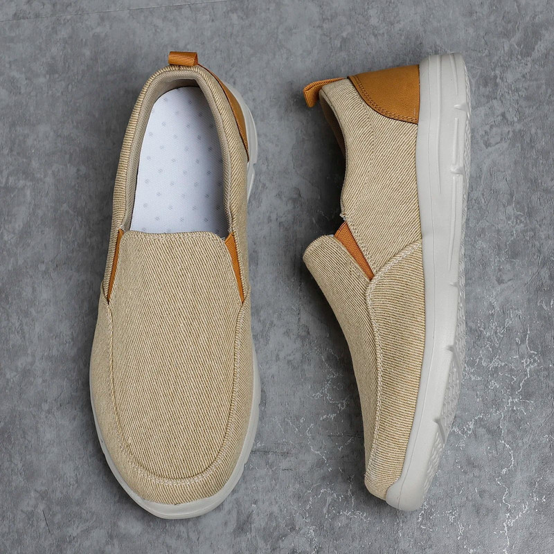 Mens Summer Canvas Slip On Sneakers Breathable Casual Loafers 2