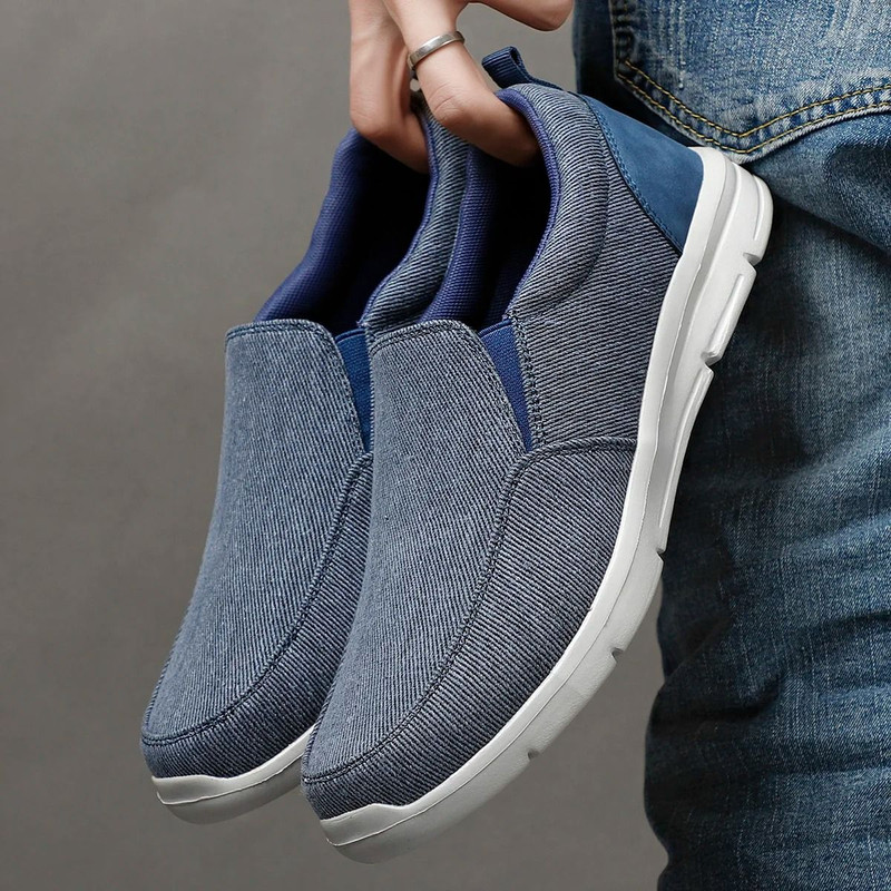Mens Summer Canvas Slip On Sneakers Breathable Casual Loafers 8