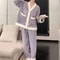 Womens Winter Pajama Set Long Sleeve Top And Elastic Waist Pants 13