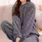 Womens Winter Pajama Set Long Sleeve Top And Elastic Waist Pants 3