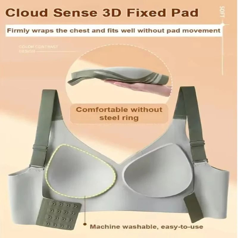Women Seamless Push Up Wireless Bra Full Coverage Soft Support 5