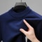 Mens Half Turtleneck Knit Sweater Casual Solid Color Pullover 2