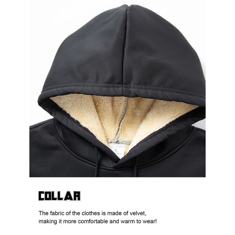 Mens Winter Lambs Wool Hooded Jacket Soft Warm Coat 4