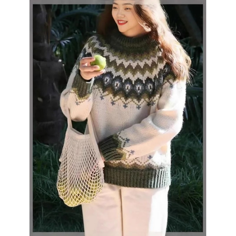 Womens Crew Neck Knit Sweater Casual Pullover 10