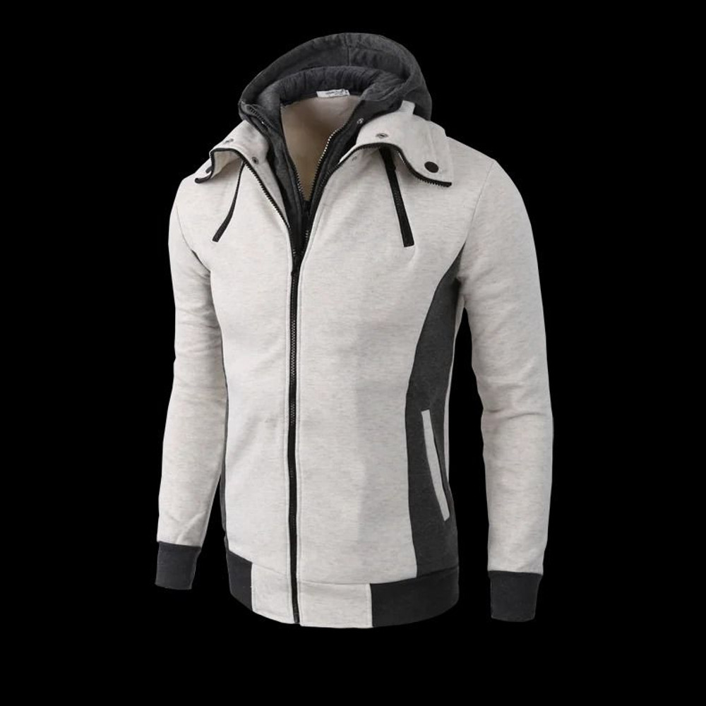 Mens Zip Up Fleece Bomber Jacket Hooded Casual Coat 7
