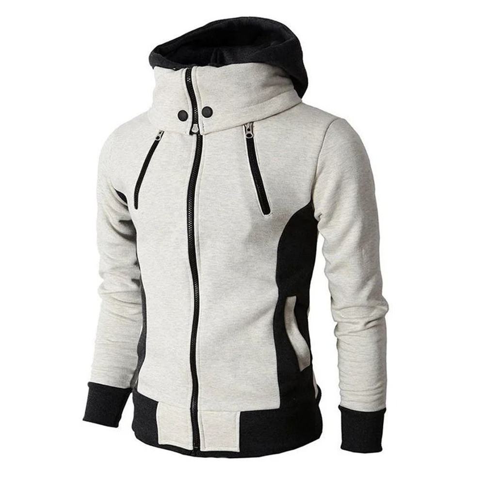 Mens Zip Up Fleece Bomber Jacket Hooded Casual Coat 1