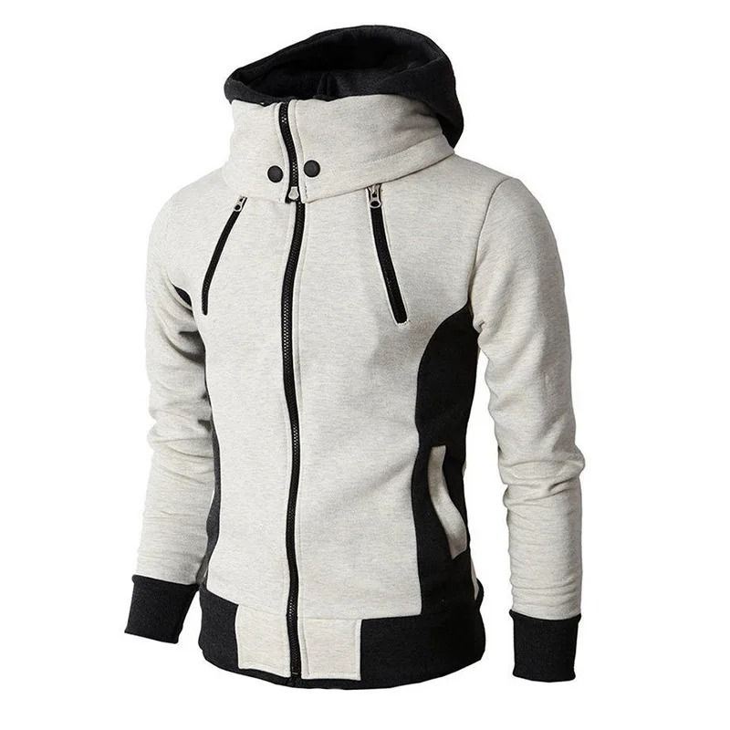 Mens Zip Up Fleece Bomber Jacket Hooded Casual Coat 1