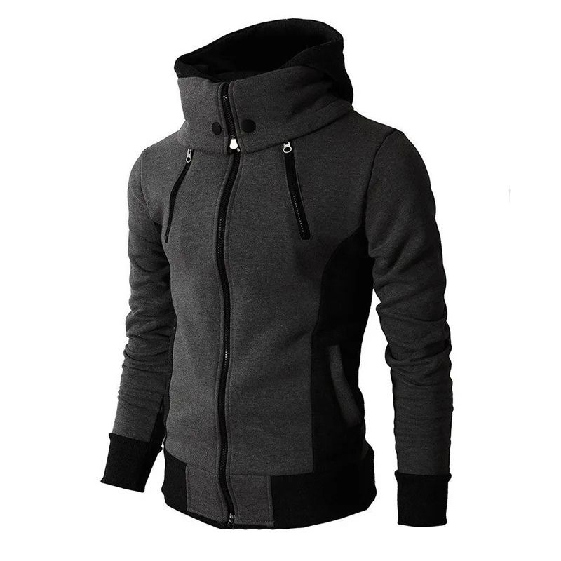 Mens Zip Up Fleece Bomber Jacket Hooded Casual Coat 2