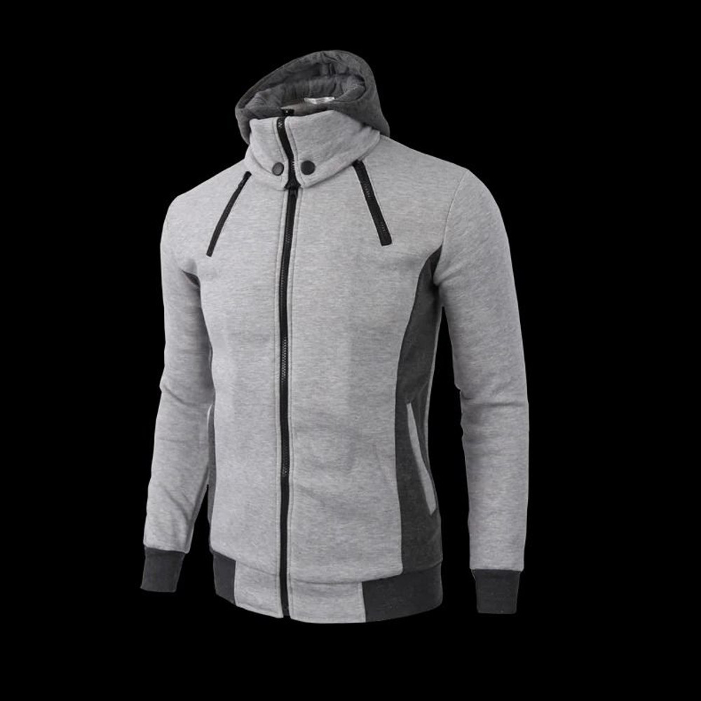 Mens Zip Up Fleece Bomber Jacket Hooded Casual Coat 6
