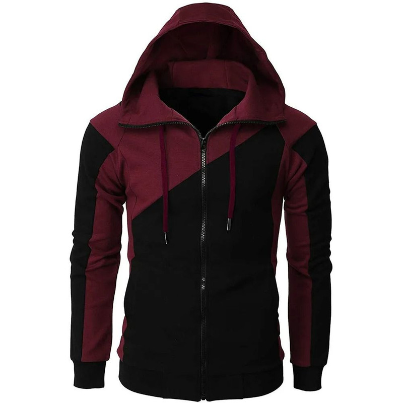 Mens Zip Up Fleece Bomber Jacket Hooded Casual Coat 21