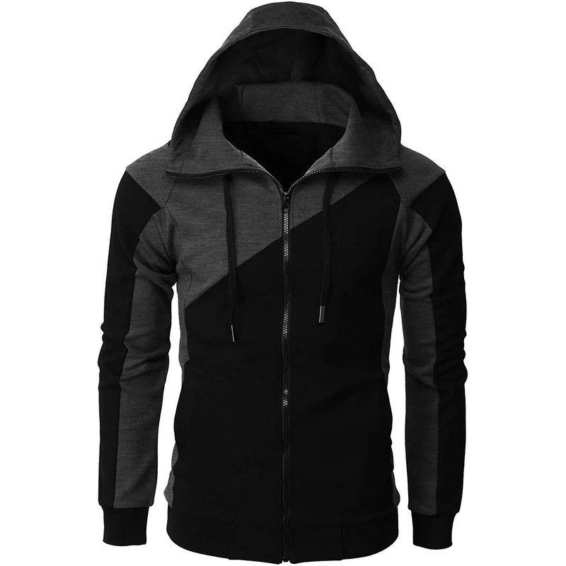 Mens Zip Up Fleece Bomber Jacket Hooded Casual Coat 23