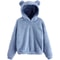 Womens Plush Rabbit Ear Hoodie With Long Sleeves 4