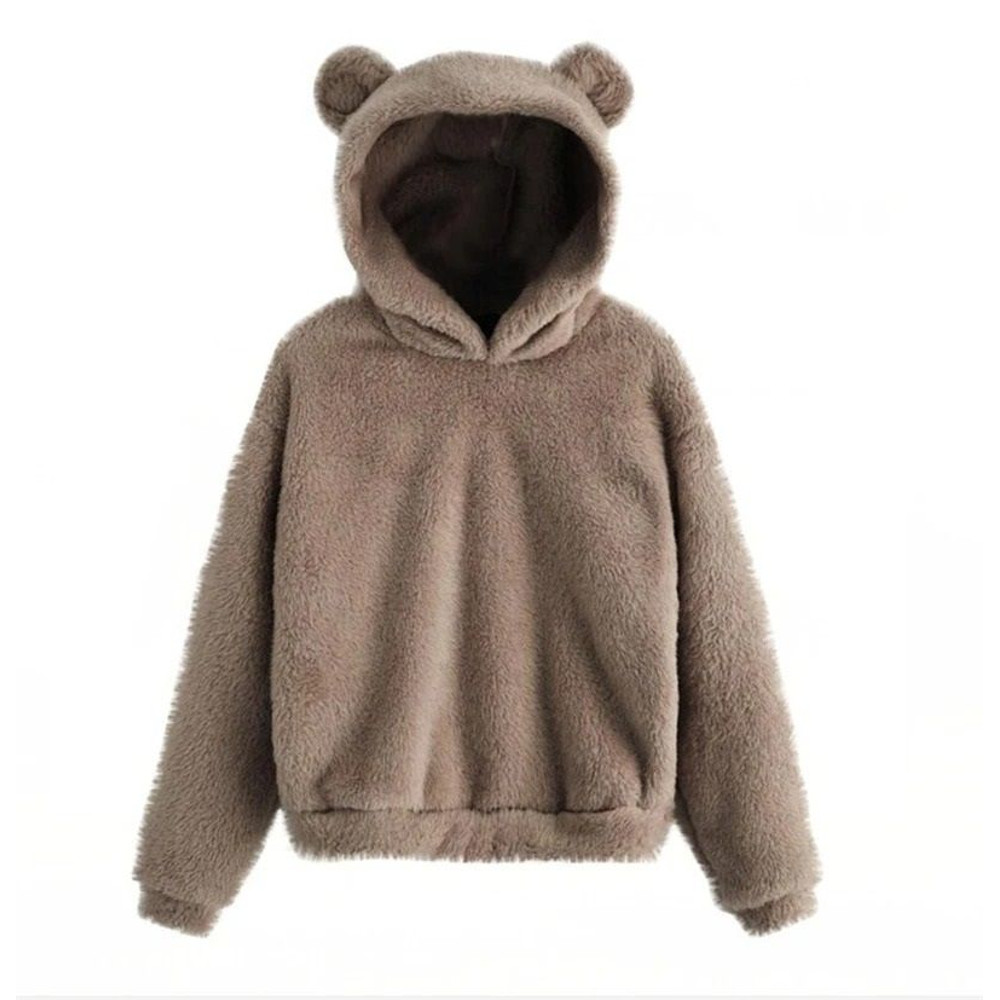 Womens Plush Rabbit Ear Hoodie With Long Sleeves 10