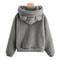 Womens Plush Rabbit Ear Hoodie With Long Sleeves 1