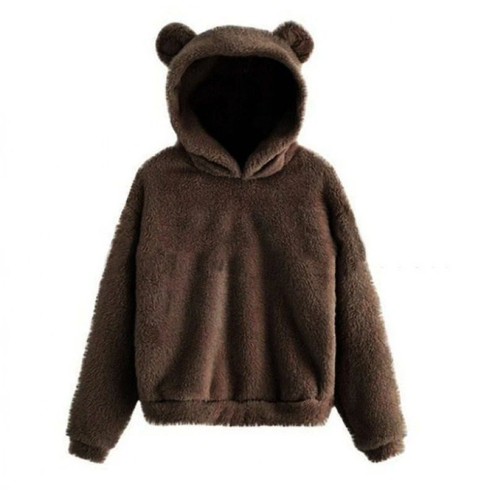 Womens Plush Rabbit Ear Hoodie With Long Sleeves 2