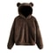 Womens Plush Rabbit Ear Hoodie With Long Sleeves 2