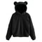 Womens Plush Rabbit Ear Hoodie With Long Sleeves 3