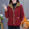 Plus Size Corduroy Short Coat With Long Sleeves 0
