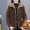 Plus Size Corduroy Short Coat With Long Sleeves 1