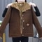 Plus Size Corduroy Short Coat With Long Sleeves 3